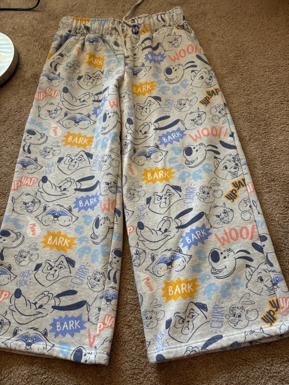 Disney Parks Critter Chaos Pajama Lounge Pants Pluto Meeko Bark Woof size M